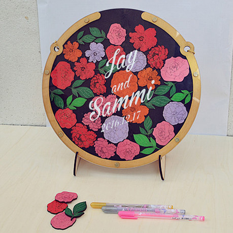 木质结婚庆婚礼创意生日指纹签到树签名定制本簿册年会木片个性