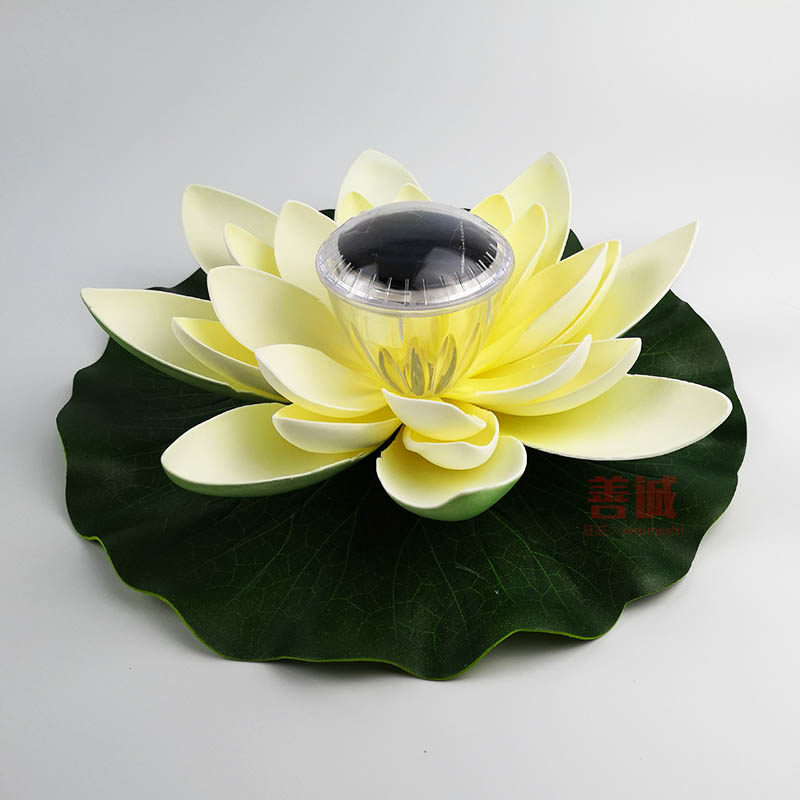 太阳能荷花灯七彩发光莲花灯水漂灯防水庭院公园景区景观装饰河灯