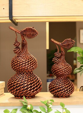 葫芦摆件藤编福禄柳编手工编织特色工艺品家居饰品创意礼品小葫芦