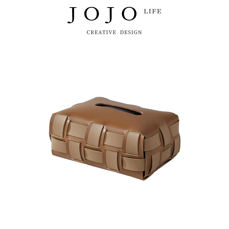JOJOS L.PD.Weave.纸巾盒家用高档编织轻奢华夫皮质抽纸丨双织