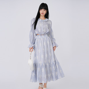 蜜澳半身裙2026春装一整套穿搭休闲慵懒风通勤显瘦长袖女套装