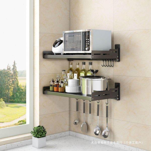 厨房置物架免打孔壁挂式家用放烤箱架子挂墙上微波炉收纳挂架支架,厨房/烹饪用具,微波炉置物架,淘宝优惠券,粉丝福利购,淘宝优惠卷