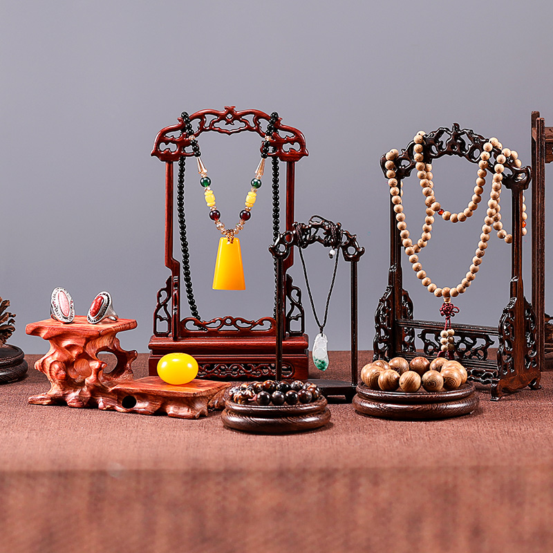 实木质文玩收纳工艺品吊玉架w挂玉架龙门首饰架饰品架摆件玉器架