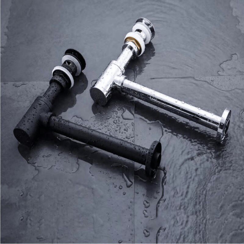 下水器墙排直角全铜弹跳式防臭排水管入墙式洗脸面盆去水器套装
