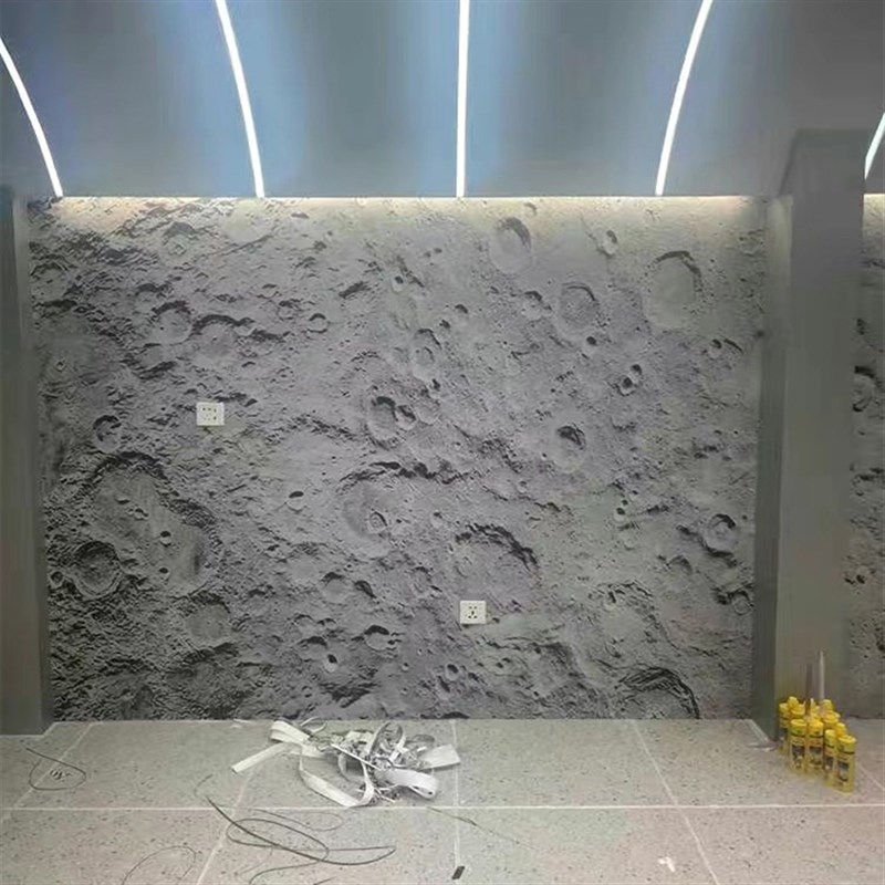 工业风侘寂风月球表面墙纸网红奶茶店火星背景墙布健身房星空壁纸