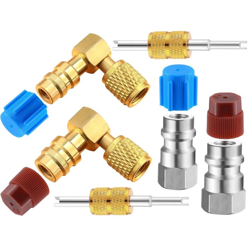 r12转换口r134a加氟口 内四分之一sae螺纹快速接口1316气门芯扳手