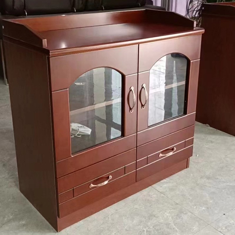 茶水柜办公室会议室酒店餐厅餐边柜带抽屉两门三门茶水间木质柜子