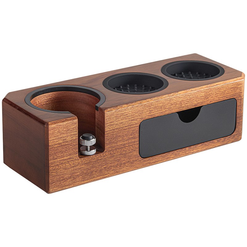 实木咖啡压粉座 浓缩咖啡机填压底座 通用手柄布粉器粉锤收纳支架