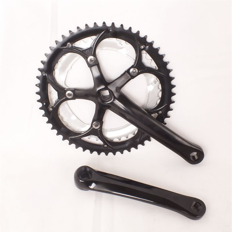 公路车牙盘二片5242 折叠自行车赛车124速大齿轮盘改装铝合金曲柄