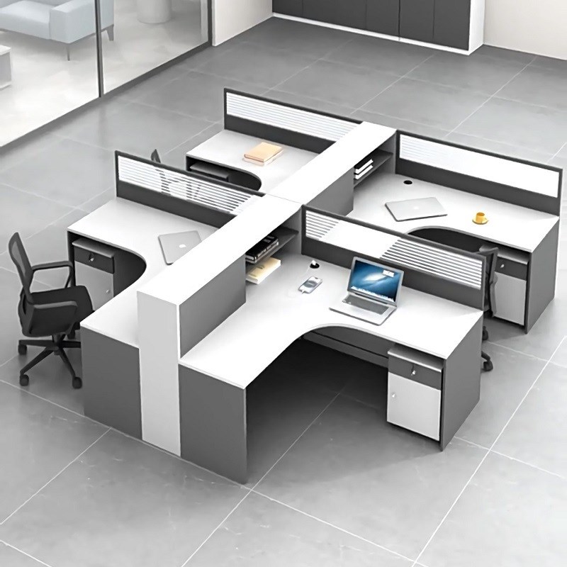 职员办公桌椅组合简约现代4/6人工位卡座屏风隔断财务员工办公桌