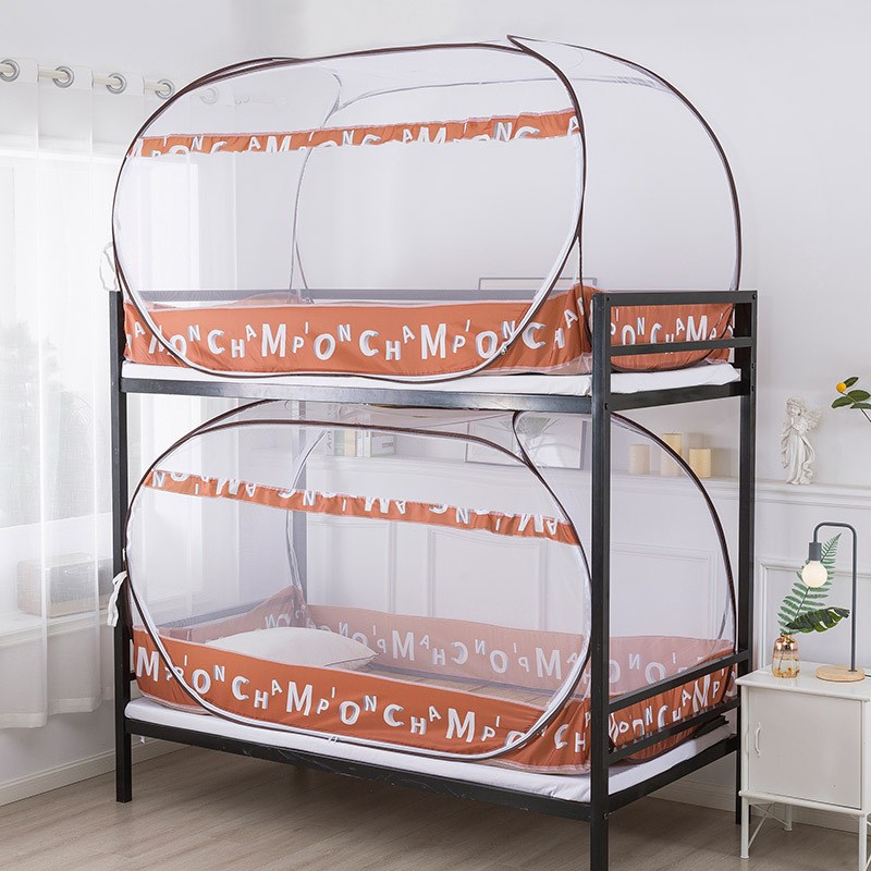 蚊帐学生宿舍上铺单人90cm子母床拉链蒙古包免安装上下床1米1.2米