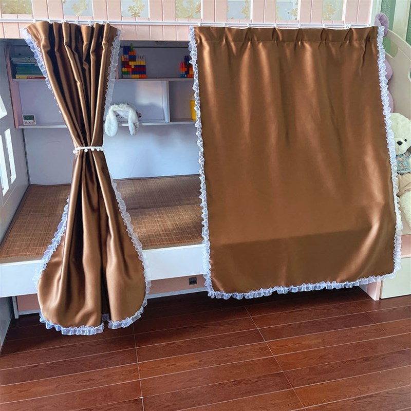 ll滑轨子母床下铺铁床布帘家用家居床帘单人强遮光防风隔断宿舍透