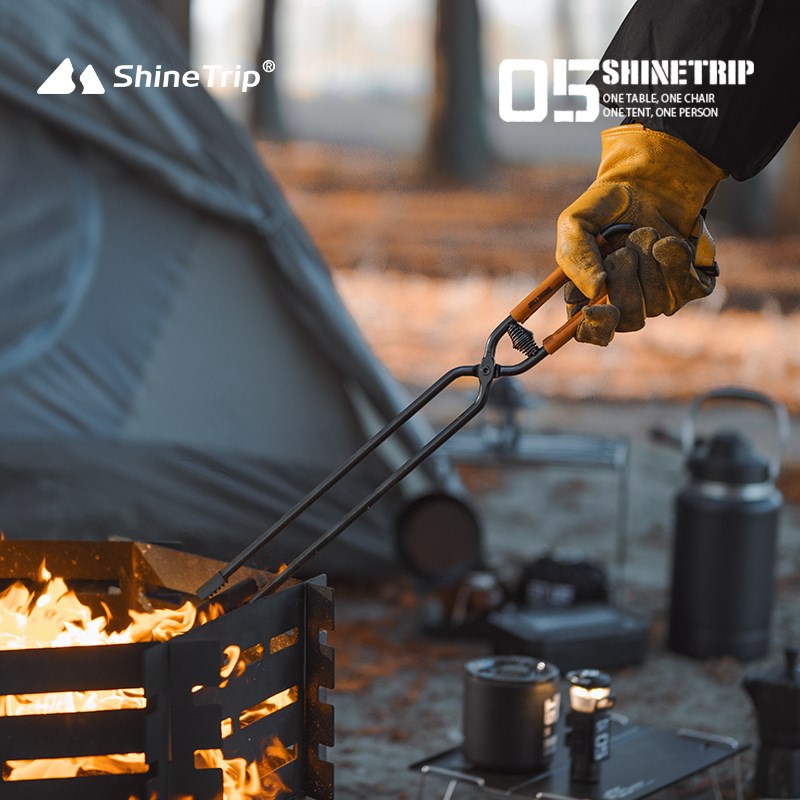 90N山趣户外露营炭火钳炭火夹子焚火钳夹碳火夹木炭烧烤烧火炭夹