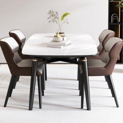 岩板餐桌椅可变新款现代简约轻奢客厅家用小户型方圆两用伸缩饭桌,住宅家具,岩板餐桌,淘宝优惠券,粉丝福利购,淘宝优惠卷