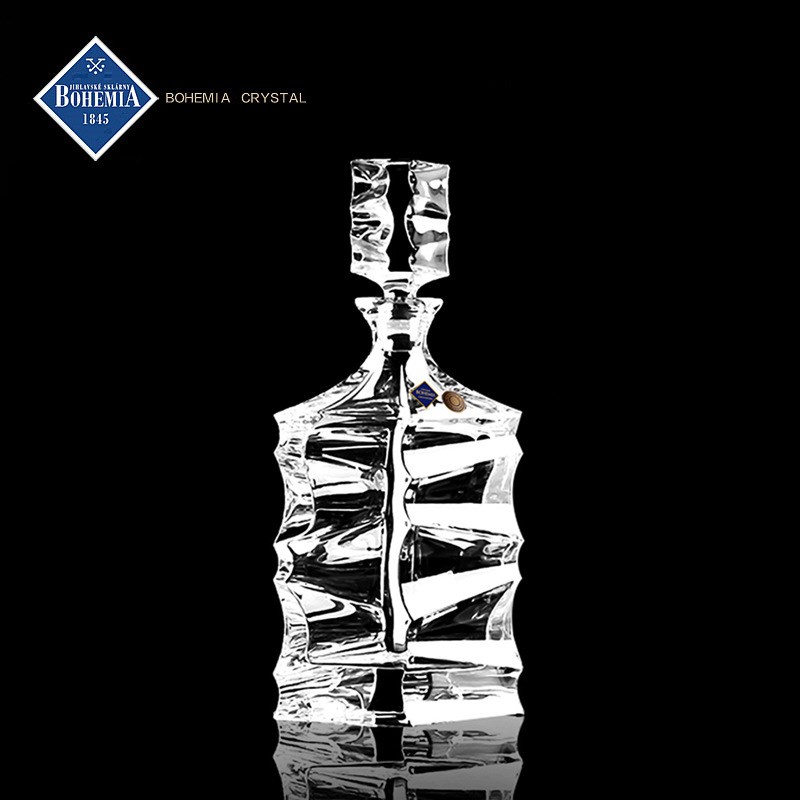 捷克原装进口BOHEMIA波西米亚水晶玻璃洋酒瓶酒樽威士忌带盖酒瓶
