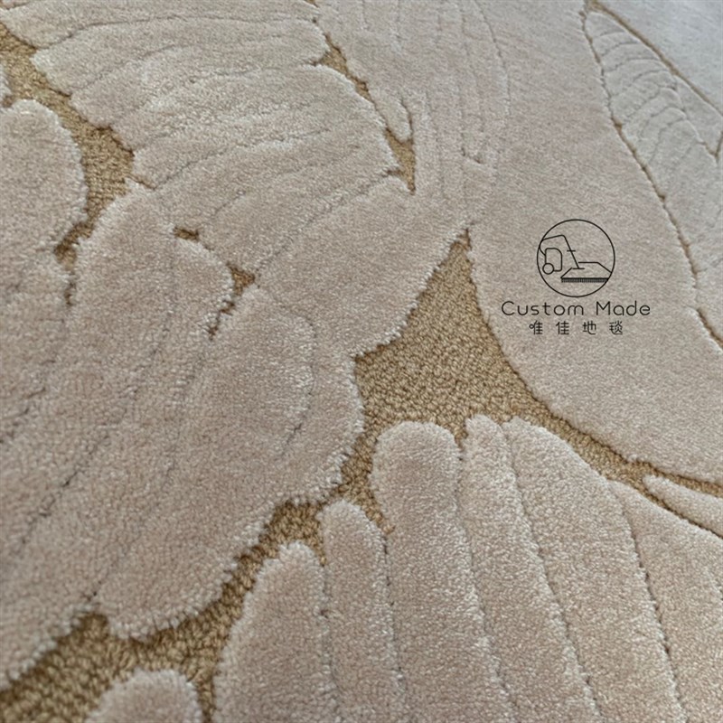 不规则高低圈针工艺样板间客厅书房卧室腈纶新西兰羊毛纯手工地毯