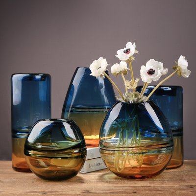 现代轻奢创意彩色玻璃花瓶摆件家居客厅水培插花花器软装餐桌玄关,家居饰品,花瓶,淘宝优惠券,粉丝福利购,淘宝优惠卷