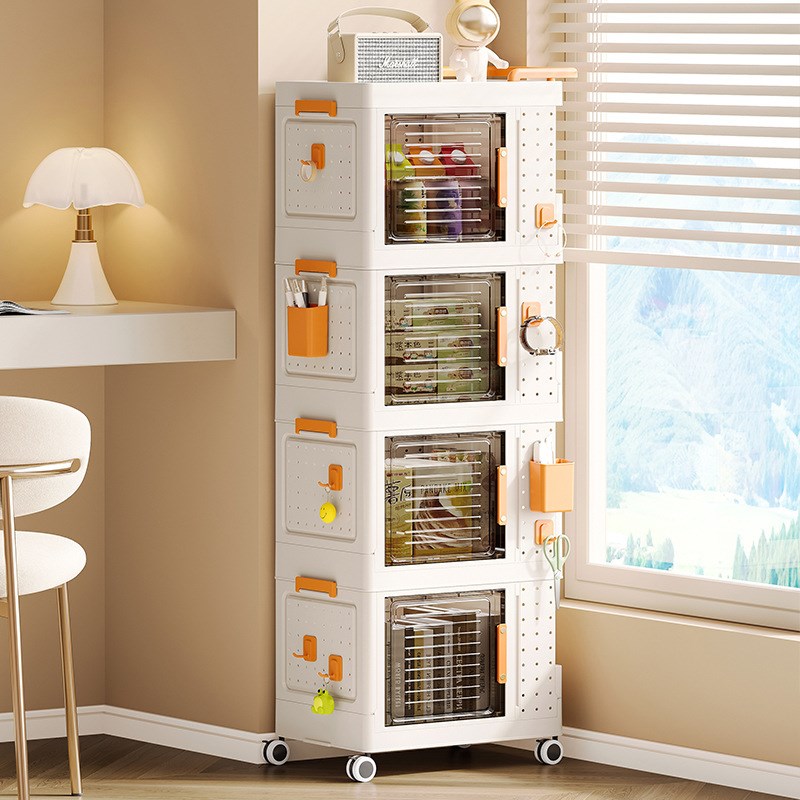 折叠收纳箱可叠加洞洞板书箱学生可移动折叠箱子桌下置物架整理箱