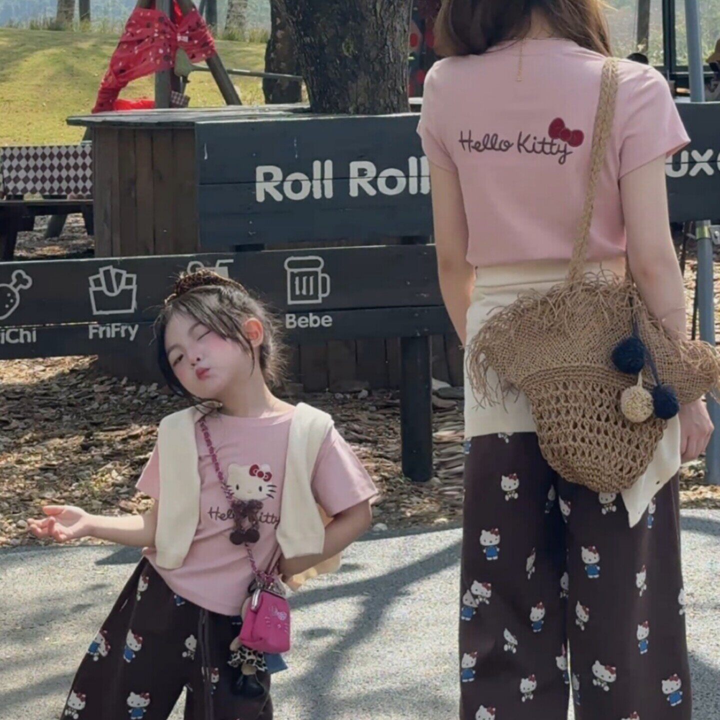 女童短袖T恤2026春夏季新款亲子甜美立体凯蒂韩系hellokitty童装