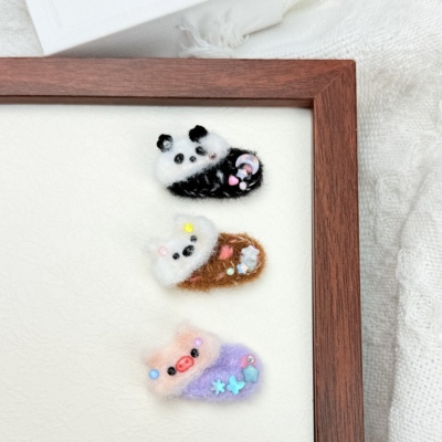 宠物发夹马尔济斯专用发夹可爱毛毡比熊bb夹泰迪发卡约克夏鼻梁夹