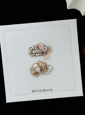 狗狗发夹约克夏头饰香槟色高级轻奢优雅马尔济斯发夹泰迪西高地