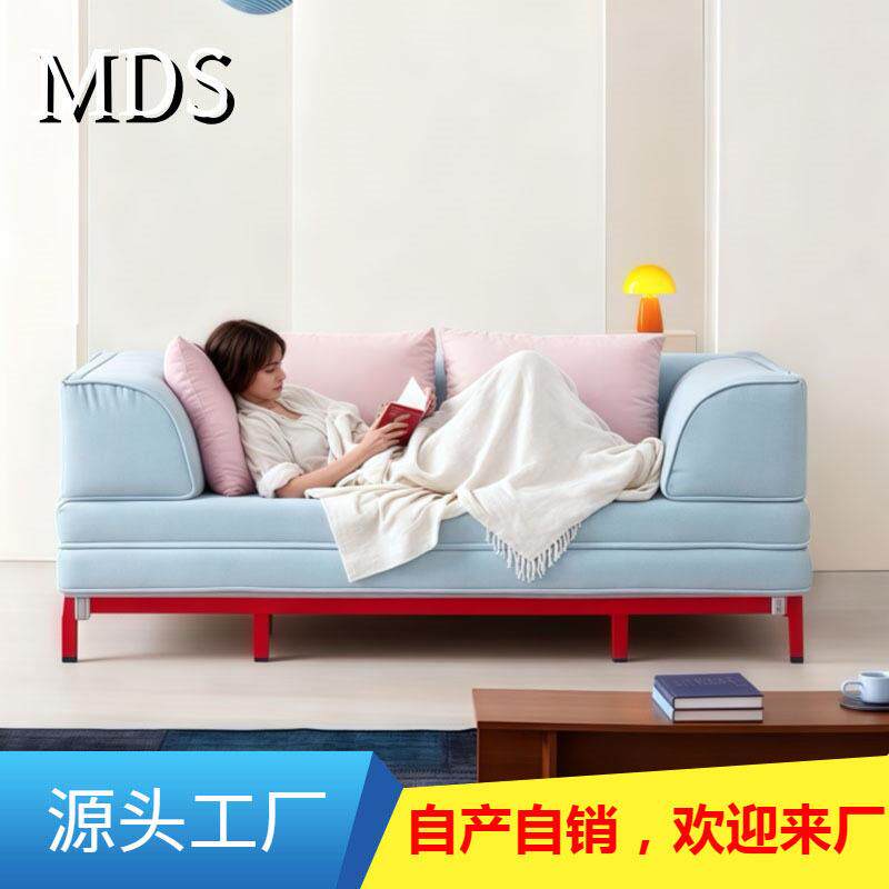 小户型折叠两用沙发床多功能伸缩抽拉床客厅多人布艺懒人高脚沙发
