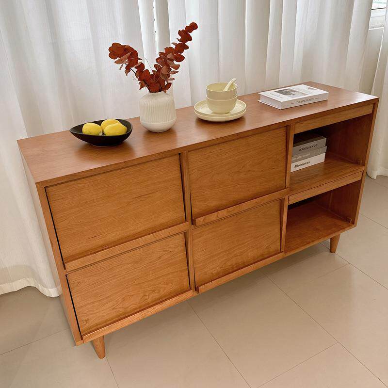 中古实木九斗柜客厅餐边柜靠墙一体复古风多功能收纳储物柜新款