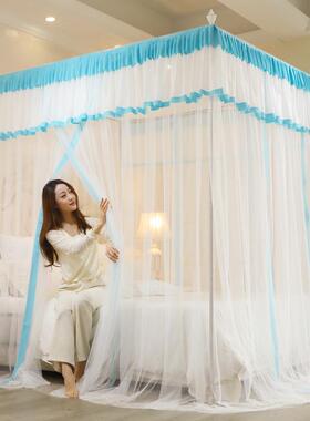 CB#新款三开门落地式防尘顶蚊帐落地式方形宫廷1.51.8米床双人单