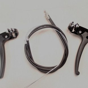 手动轮椅配件刹车 轮椅闸把手刹手闸驻车刹车线通用手把手刹车闸