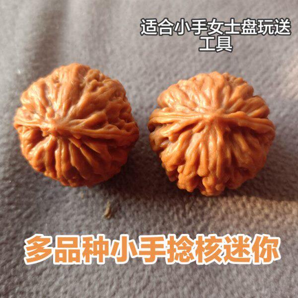 迷你女小尺寸手捻文玩核桃精品粗筋野生磨盘秋子蛤蟆头苹果园手撵