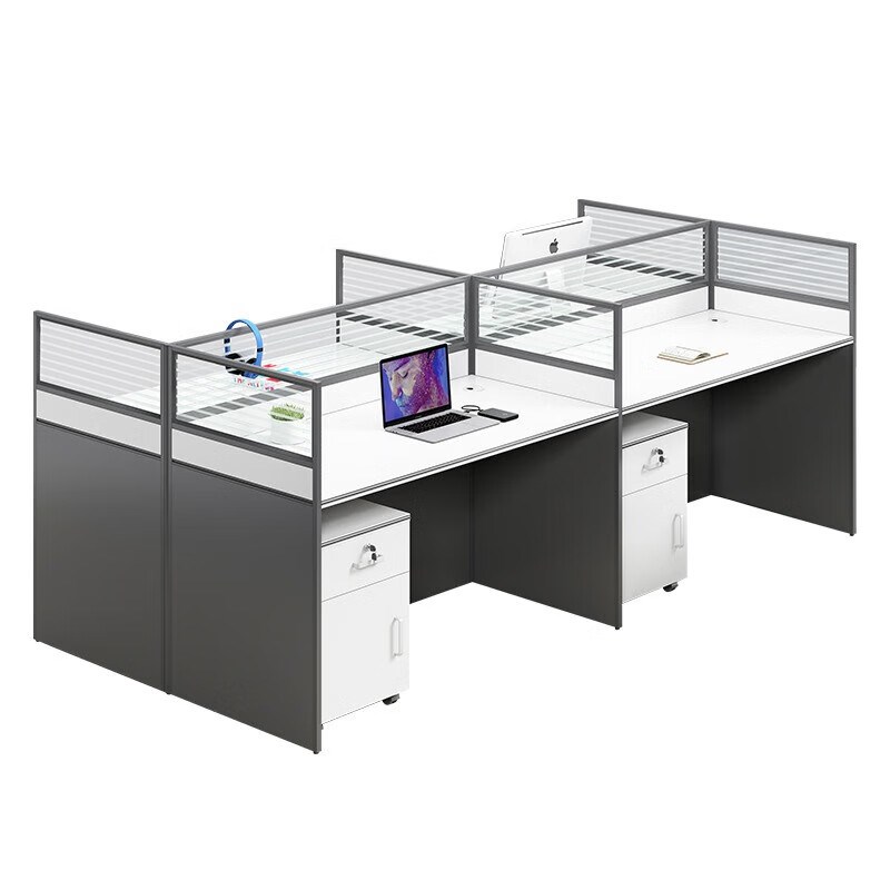 职员办公桌椅组合四人位屏风员工桌简约现代电销卡座六人隔断工位