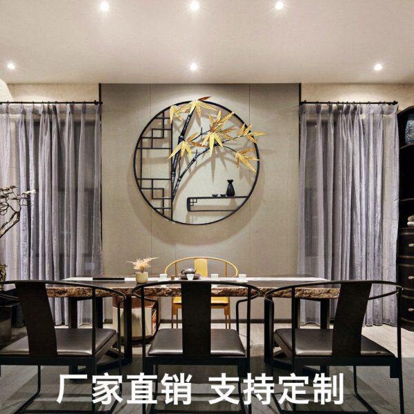 新中式铁艺挂饰万竿斜壁挂客厅餐厅墙壁装饰创意玄关墙面挂件