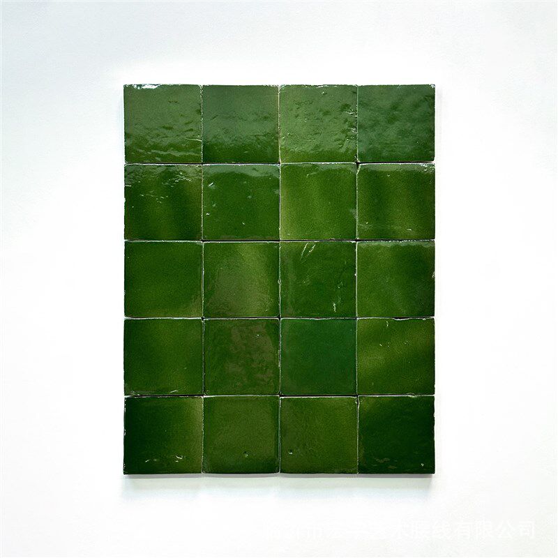 zellige纯手工泥胚 摩洛哥手工砖黄绿复古陶土砖卫生间墙砖背景墙