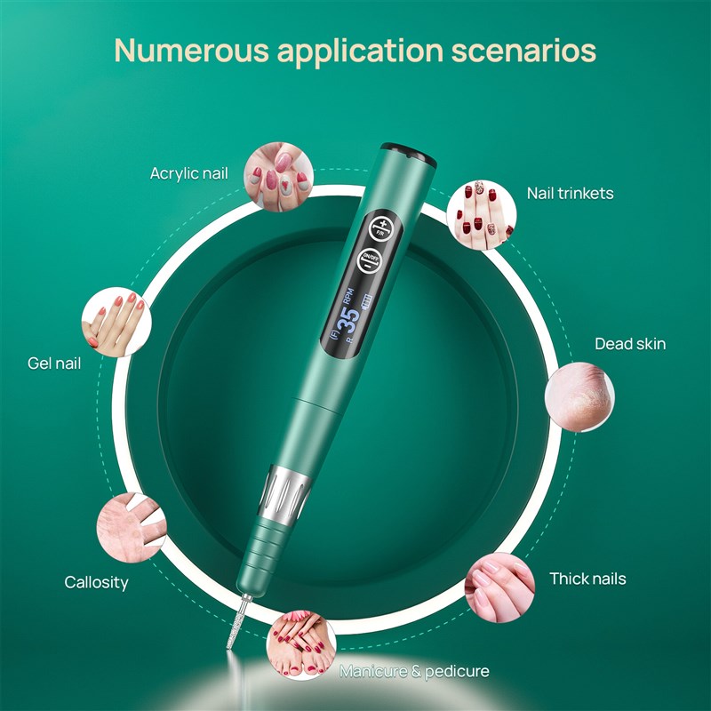 美甲打磨机无线空心杯小型笔式蓄电静音去死皮修甲面0-35000转速