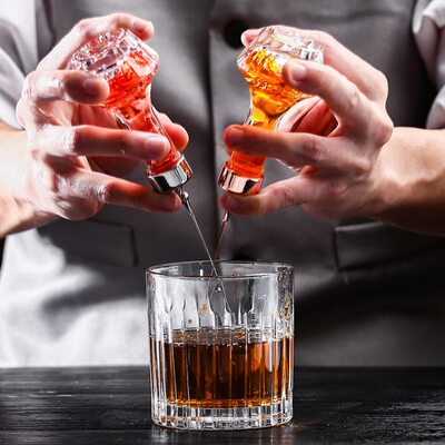 调酒日式苦艾瓶苦精玻璃瓶日式手工苦艾酒瓶橡木塞瓶酒吧苦精瓶