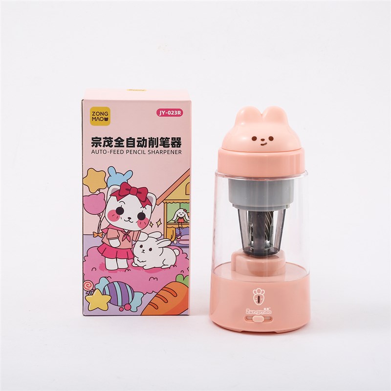 新款全自动卷笔刀小学生电动削笔器充电卡通自动进笔转笔刀定制