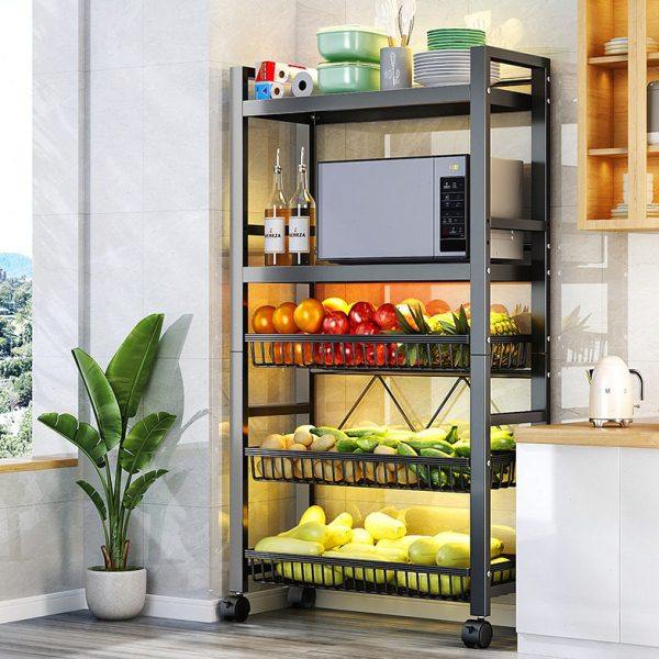 厨房置物架加粗放蔬菜篮子微波炉放锅多层抽拉式蔬菜框收纳架子,厨房/烹饪用具,果蔬置物架/篮/框,淘宝优惠券,粉丝福利购,淘宝优惠卷