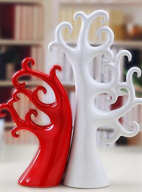 时尚家居摆件  陶瓷工艺品摆件 书桌电视柜摆件  爱情树 包邮