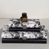 端摆件卧室家居装 仿马毛欧式 饰饰轻奢马毛皮革首收纳盒置物盒装 饰