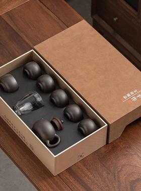 功夫茶茶品具套套29683装高端原矿紫砂中式家用会客复古泡茶壶杯