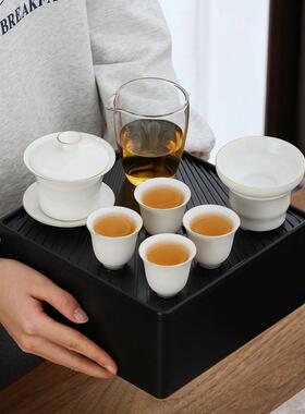 羊德化脂17945玉瓷行功夫旅茶具手提式便收纳包车载捷户外茶具套
