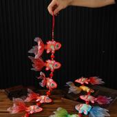 国潮文创厅用品重工香刺锦鲤囊挂件客书房流苏鱼串节庆锦765绣鲤