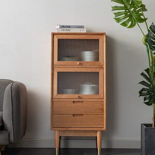 盛兴坊/北欧电视边柜客厅实木轻奢沙发立柜收纳斗柜储物小立柜