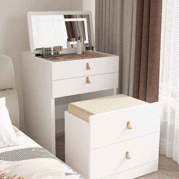 奶油白色床头柜梳妆台收纳一体卧室简约现代小户型卧室翻盖化妆桌,住宅家具,梳妆台/桌,淘宝优惠券,粉丝福利购,淘宝优惠卷