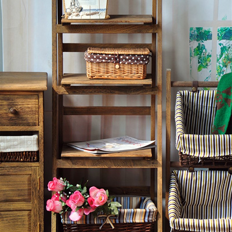 包邮实木置物架落地式 阳台花盆架小空间卧室多肉架W室内 折叠简