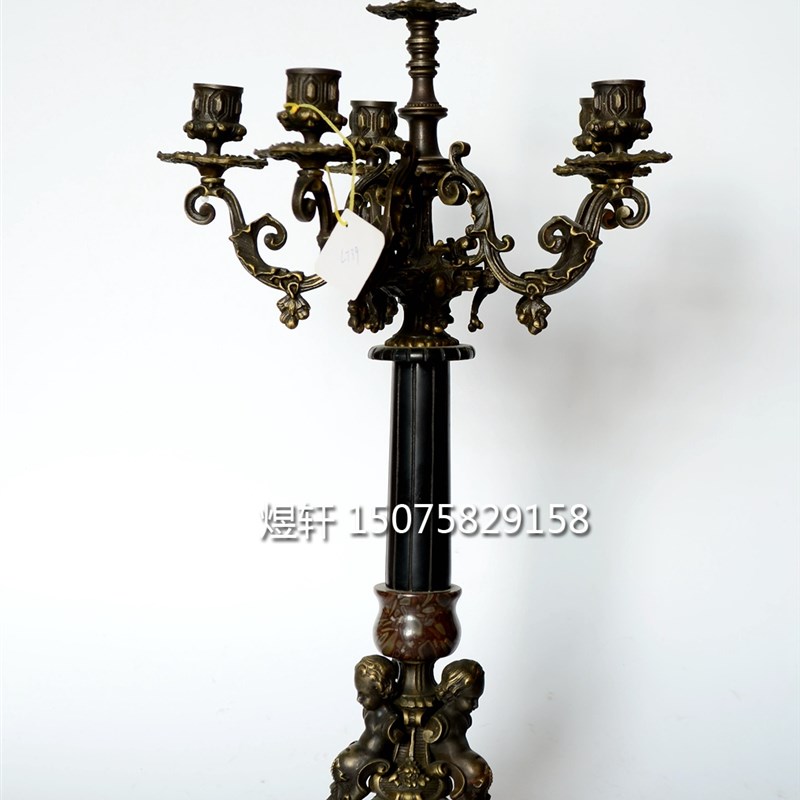 蜡烛台精美铜铸蜡台彷古x作旧处理装饰家居摆设别墅精品