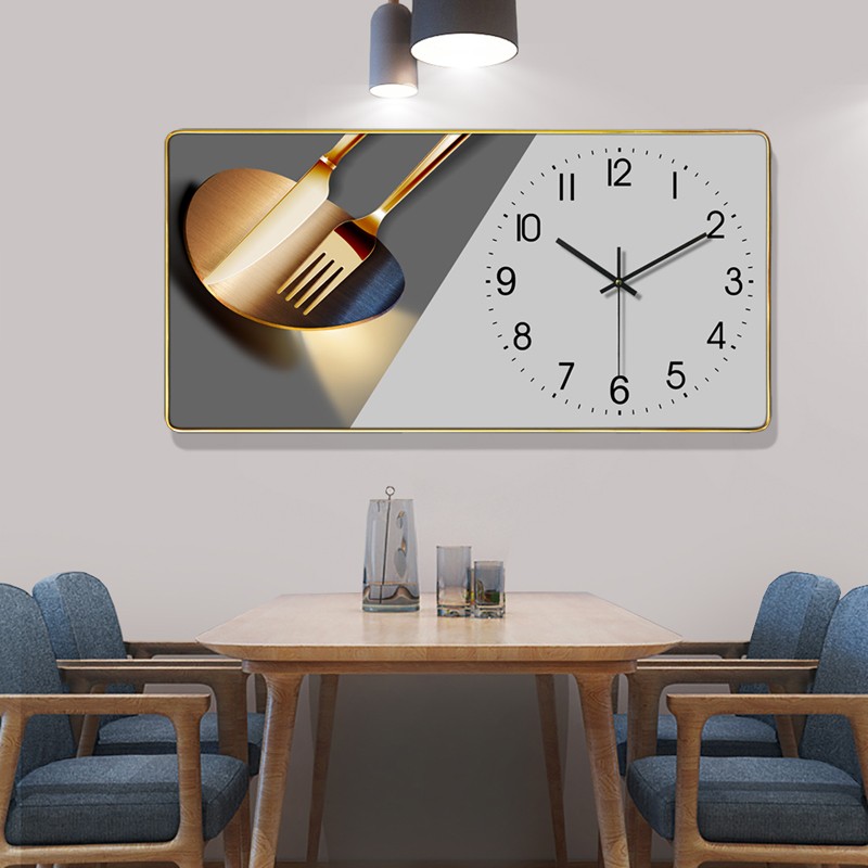 餐厅轻奢装饰钟表挂钟客厅现代简约时钟大气O家用时尚网红静音挂