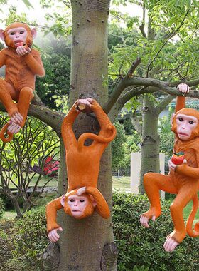 户外仿真猴子玻璃钢雕塑景区花园林树脂动物摆件树上挂件装饰小品