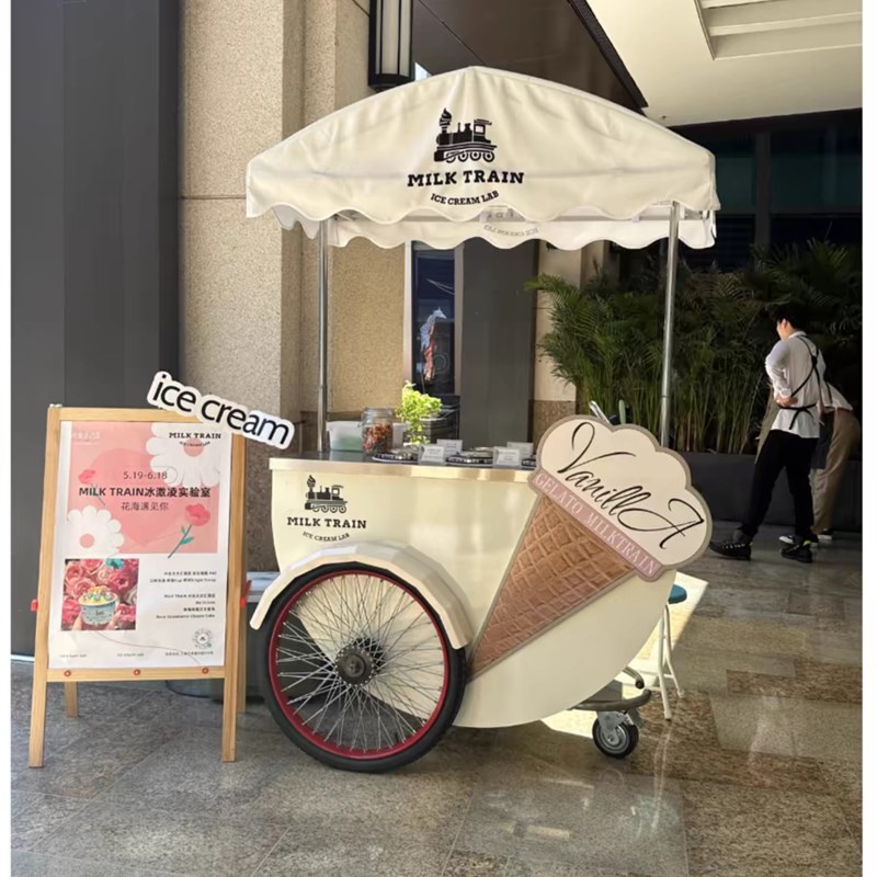 户外集市展示可移动手推车子商场门店引流餐车Q商业活动美陈装饰