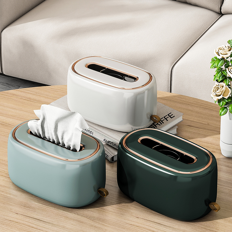 轻奢纸巾盒客厅家用弹簧抽纸x盒壁挂式高档桌面创意餐巾纸盒子收